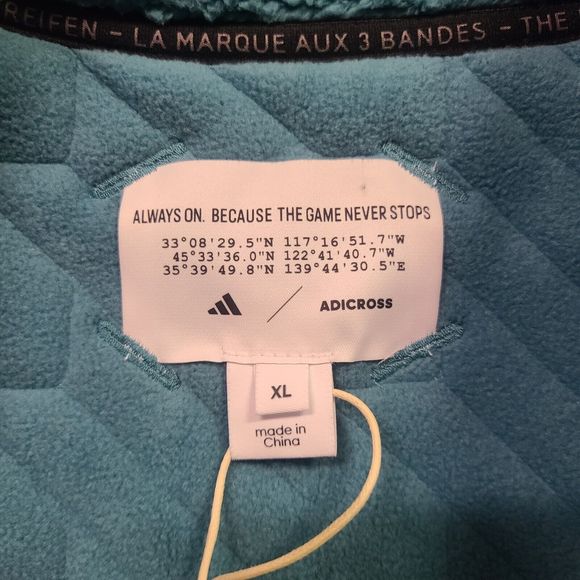 Adidas Jacket Mens XL AdiCross Padded Fleece Artic Fusion Blue IB1972 Golf ADX - Picture 10 of 16